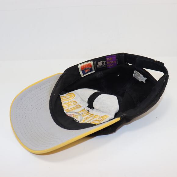 Vintage 90s Starter Pittsburgh Steelers Hat Cap Black Yellow NFL The Right Hat - Picture 5 of 5